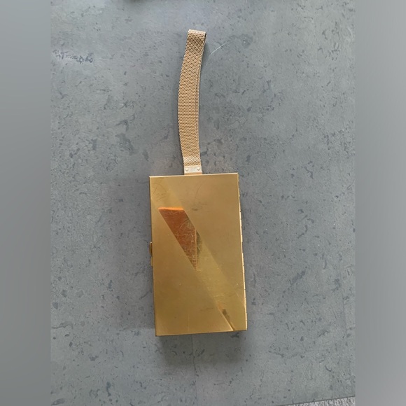Vintage 1940s Marhill Mother of Pearl Cigarette Wristlet Case | Gold Tone Clutch